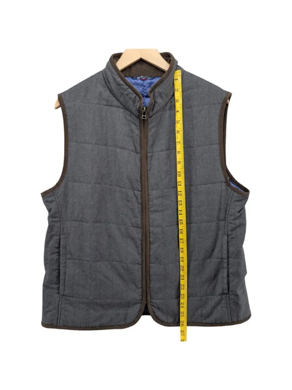 Kevins Fine Outdoor Gear Apparel Vest Boys Grey Wool Quilted Full Zip Size XL